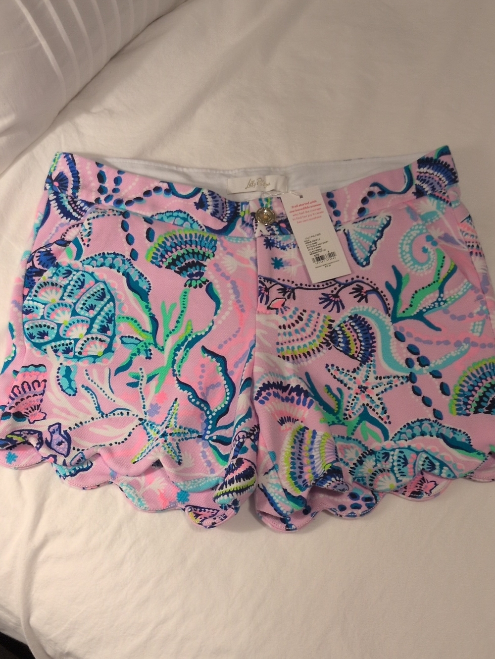 BNWT Lilly Pulitzer Pink Scallop Hem Buttercup Knit Printed Shorts Size 6